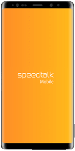 note 9 phone with speedtalk mobile logo on screen