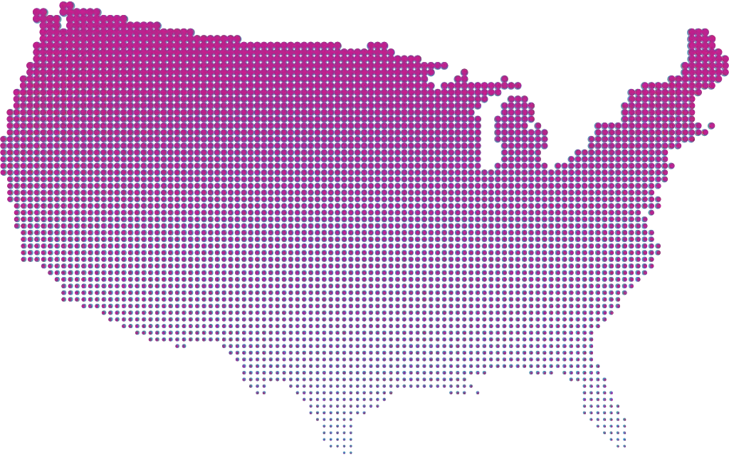 Small dots covering a map of the United States