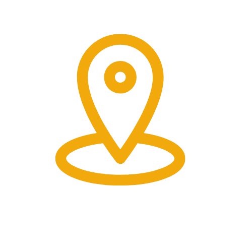 Outline of location icon over a circle
