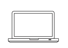 Outline of a laptop computer