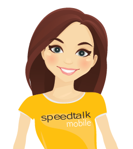 speedtalk mobile mascot sally in speedtalk mobile t-shirt